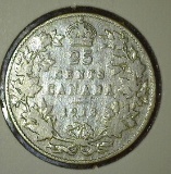 1913 Canada Sterling Silver Quarter.