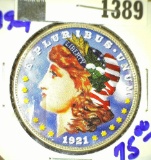 Colorized 1921 Morgan Silver Dollar