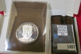 Proof Sterling Silver July Garland Medal With Stand And Box