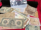 Foreign Paper Money Lot Includes Some World War 2 Invasion Notes