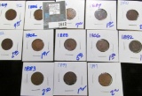 (12) Indian Head Cents Including Better Dates 1909 And 1886 Type 1