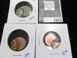 (2) Off Center Lincoln Cents And An Off Center Jefferson Nickel