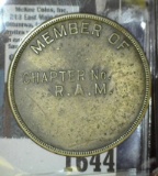 Vintage Membership Token For A Masonic Lodge