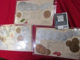 (3) Post Cards Embosed With Coin designs, Hungry, Great Britain,& (2) Mexico. Doc has these Priced a