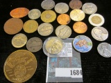 Odd Collection of miscellaneous Coins including an elongated Cent, Silver War Nickel; Foreign Coins,