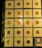 Nineteen piece Lincoln Cent Brilliant Uncirculated or Proof Set in a plastic page. Includes 1958 P &