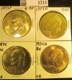 1973 P & D, 74 P & 74 D Brilliant Uncirculated Eisenhower Dollars. The first pair were only availabl
