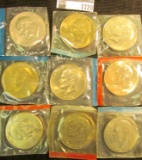 1974 P, D, 76 P & D Type One, 76 D Type Two, 77 P & D, 78 P & D Eisenhower Dollars all stored in ori