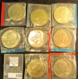 1974 P, D, 76 P & D Type One, 76 D Type Two, 77 P & D, 78 P & D Eisenhower Dollars all stored in ori