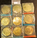 1974 P, D, 76 P & D Type One, 76 D Type Two, 77 P & D, 78 P & D Eisenhower Dollars all stored in ori