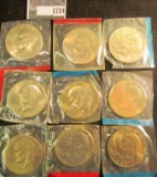 1974 P, D, 76 P & D Type One, 76 D Type Two, 77 P & D, 78 P & D Eisenhower Dollars all stored in ori