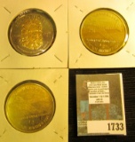 1656-1986 Edmund Haley (Discoverer of Haley's Comet) Commemorative Issue Medal layered in 24K Gold &