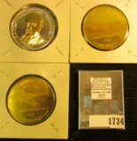 Franklin Delano Roosevelt Medal layered in Gold and a pair of Boeing B-17 Flying Fortress Vintage Ai