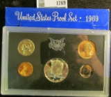 1969 S Gem Cameo Silver Proof Set in original box of issue.