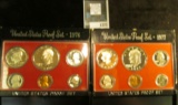 1976 S & 1977 S U.S. six-piece Cameo Proof Sets in original boxes. Both contain Eisenhower Dollar Pr