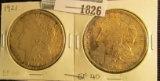 Pair of 1921 P Morgan Silver Dollars.