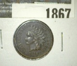 1878 Indian Head Cent, EF.