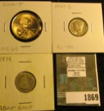 1875(S)? Seated Liberty Dime, AG; 1945 D AU Mercury Dime; & 2000 P Gem BU Sacagawea 