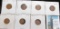1910 S, 11 D, 11 S, 12 S, 13 D, 13 S, & 14 S Key date Lincoln Cents, Grading Good to VF.