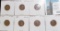1911 D, 13 D, 15 P, 16 P, 19 P, D, & 20 P Lincoln Cents, all grading EF.
