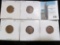 1916 P, 19 P, 20 P, 21 P, & 23 P Lincoln Cents, all grading EF-Brown AU.