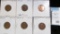 1921 S, 22 D Possibly weak D. 23 P, 24 P, D, & 26 S Lincoln Cents, all grading VF.