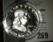 1962 P Cameo Proof Benjamin Franklin Silver Half-dollar, encapsulated in a removable airtight Cointa