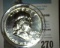 1963 P Proof Benjamin Franklin Silver Half-dollar, encapsulated in a removable airtight Cointain.