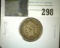 1860 Copper-nickel Indian Head Cent, Fine.