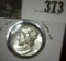 1942 D Mercury Dime, Brilliant with Full Split Bands. Heavy to moderate toning.