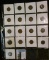 (17) Carded Indian Head Cents in a plastic page dated 1891-1907. Grades up to EF.