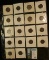 (18) Carded Indian Head Cents in a plastic page dated 1892-1908. Grades up to EF.
