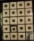 (19) Carded Indian Head Cents in a plastic page dated 1887-1900.
