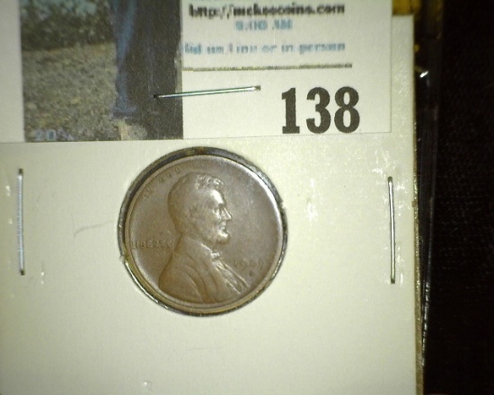 1909 S Lincoln Cent, Rare Date. Fine.