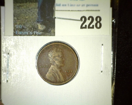 1915 S Key Date Lincoln Cent, VF.