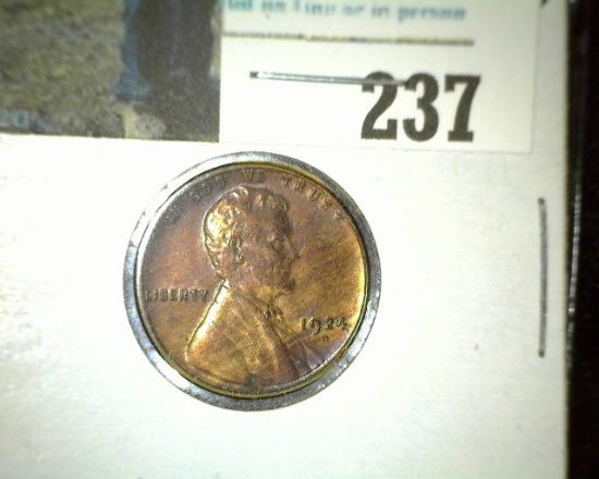 1924 D Key Date Lincoln Cent, VF.