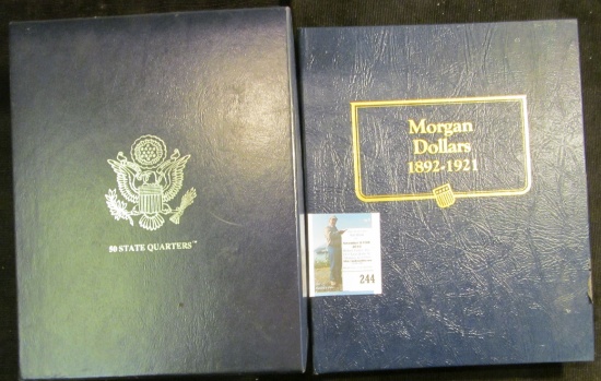 Empty Whitman Deluxe Album "Morgan Dollars 1892-1921" & a empty "50 State Quarters" Box with embosse