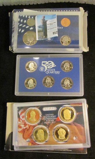 1999 S U.S. Proof Set, original as issued & 2009 S United States Presidential $1 Coin four-piece Pro
