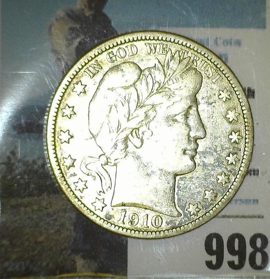 1910 S Barber Half Dollar. Nice grade