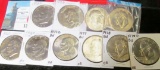 (10) Brilliant Uncirculated Eisenhower Dollars including a couple of scarce 1973 D & 76 P Type One I