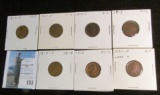 1912 S, 13 D, 14 S, 15 P, S, 16 P, & 22 D Weak D Key Date Lincoln Cents grading Good to Fine.