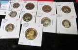 (10) different U.S. Proof Singles from Nickels to Dollars.