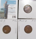 1914 S, 15 S, & 24 D Key Date Lincoln Cents, all grading Fine.