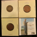 1863, 1906, & 1908 Indian Head Cents.