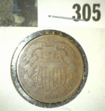 1865 U.S. Two Cent Piece. Civil war Date.