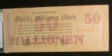 Series 1923 German Fifty Million Mark Reichsbanknote.