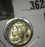 1941 D Mercury Dime, Split Bands, nice luster with some toning.