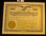 1919 Stock Certificate from Norfolk, Nebraska for 10 Shares 