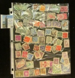 (71) Mixed Foreign Stamps. All displayed in a sheet for a three-ring binder.