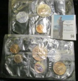1961 Five-piece Proof Set & 1960 P Proof Cent and Half Dollar. Coins are loose in original cellophan
